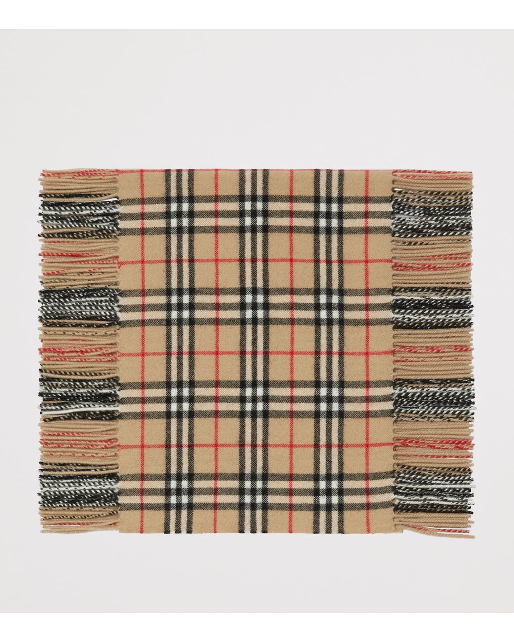 Burberry White Cashmere Check Happy Scarf