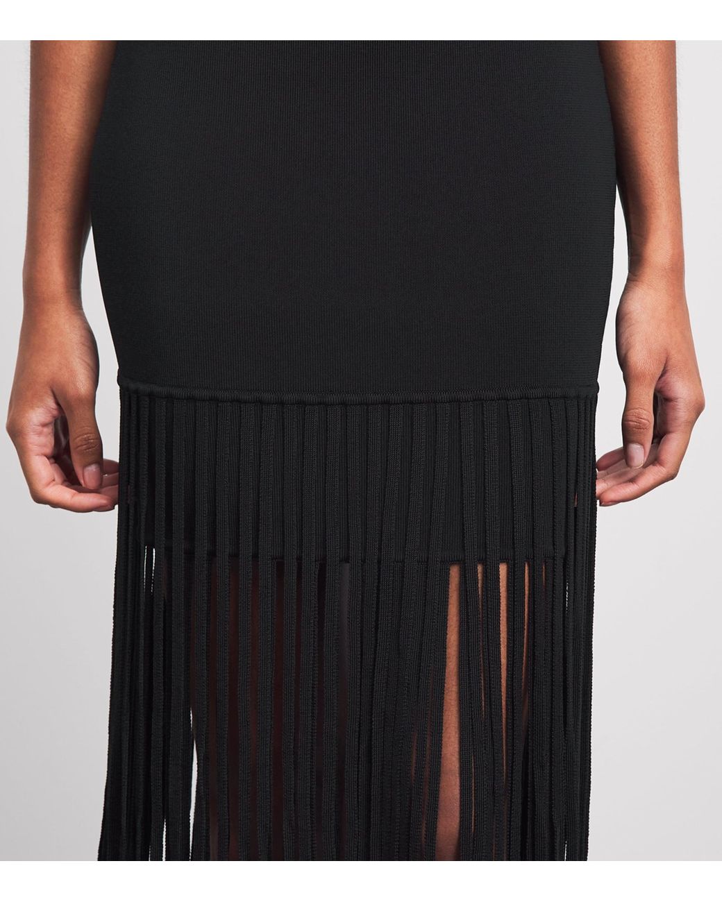 Toccin Black Margaux Fringe Mini Dress