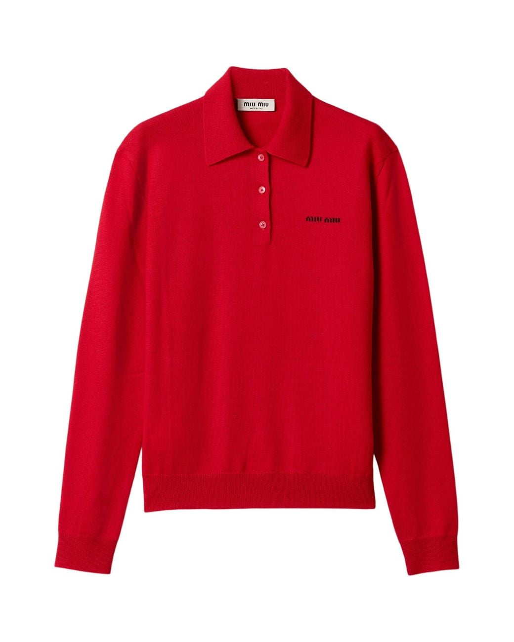 Miu Miu Red Wool Polo Sweater