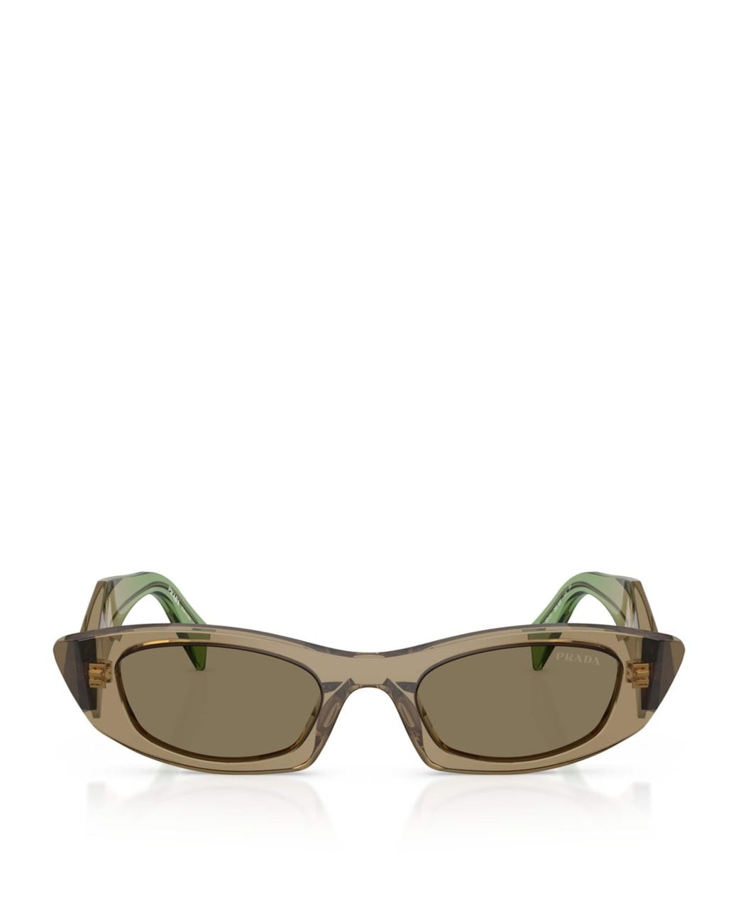 Prada Green Acetate Oval Sunglasses