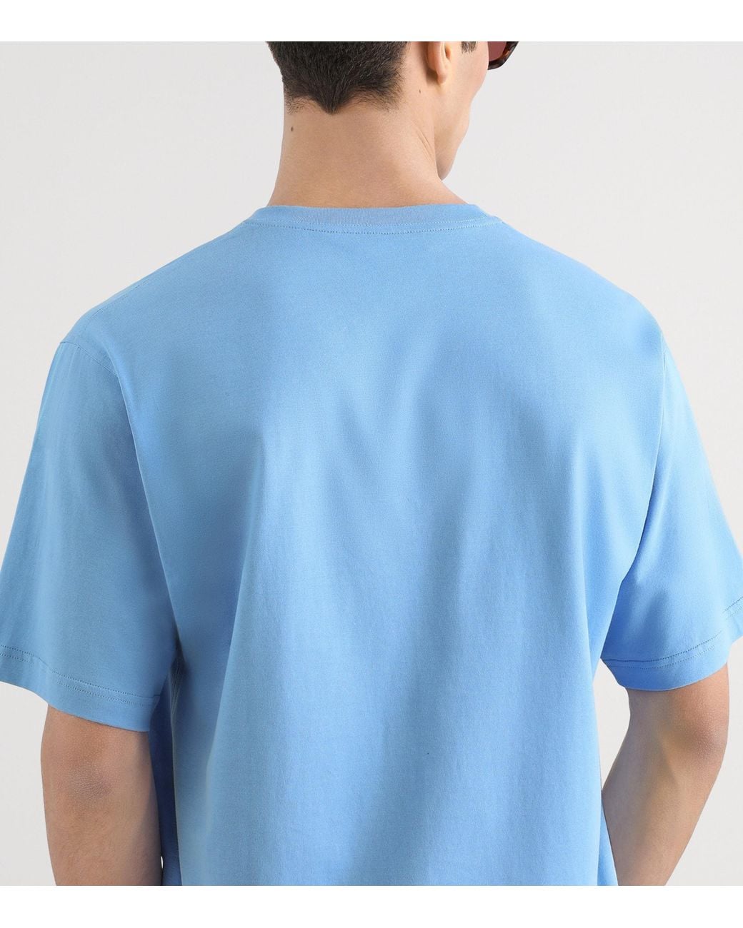 Dolce & Gabbana Blue Cotton Logo T-Shirt for men