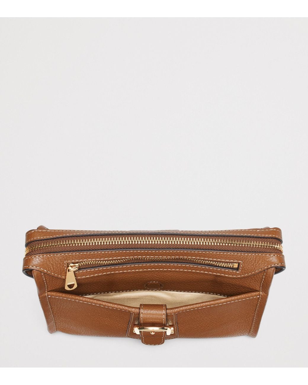 Aspinal Brown Small Leather Bella Cross-Body Satchel