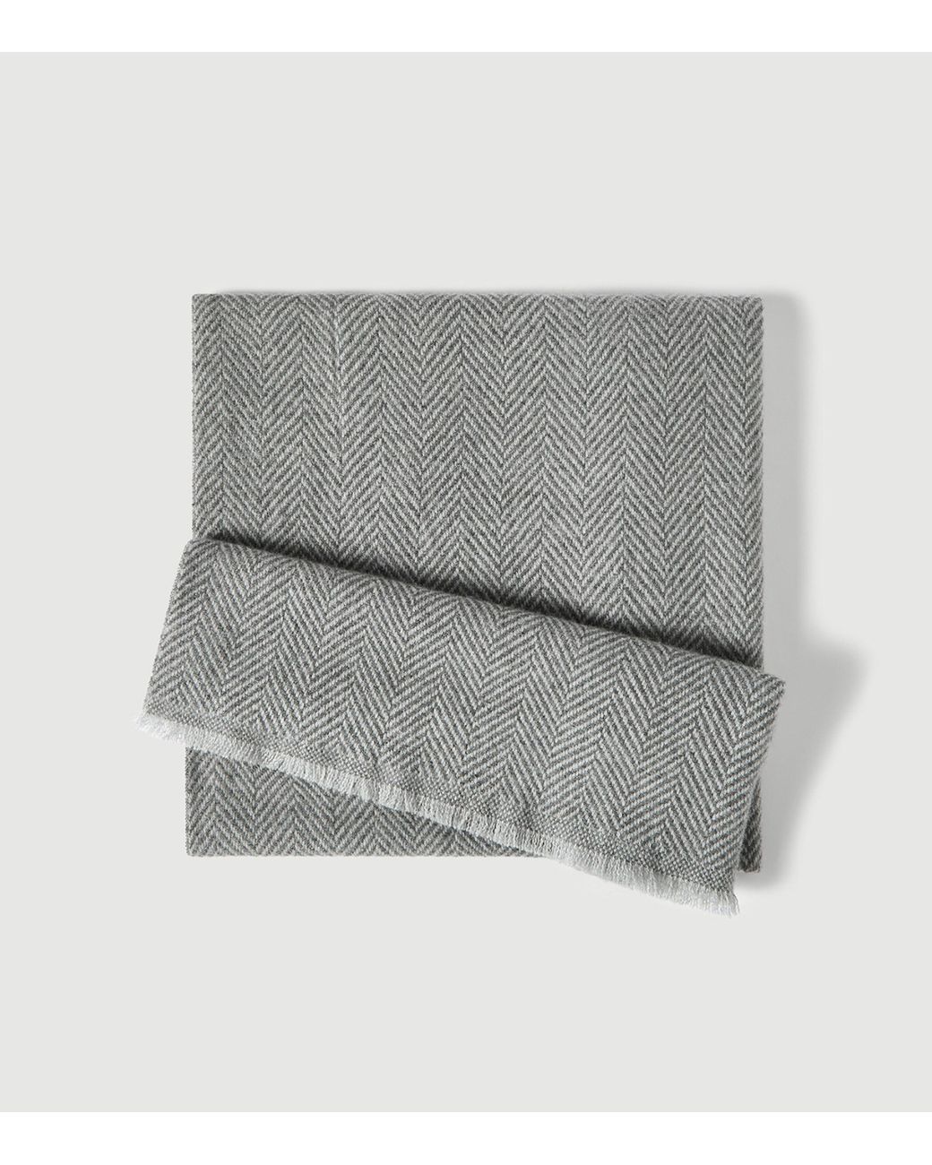Brunello Cucinelli Gray Cashmere Chevron Scarf for men