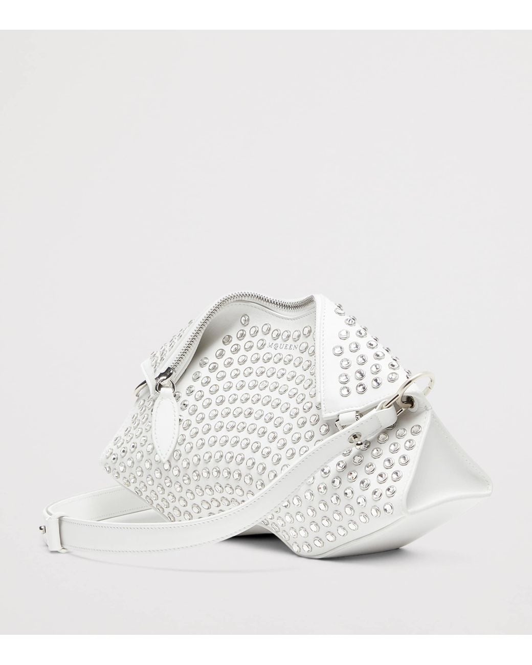 McQueen White Leather Manta Clutch Bag