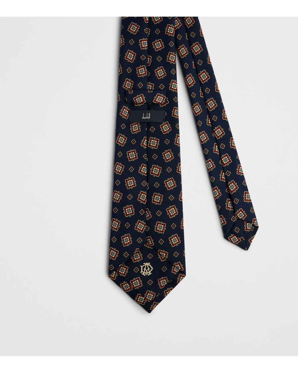 Dunhill Blue Mulberry Silk Printed Tie for men