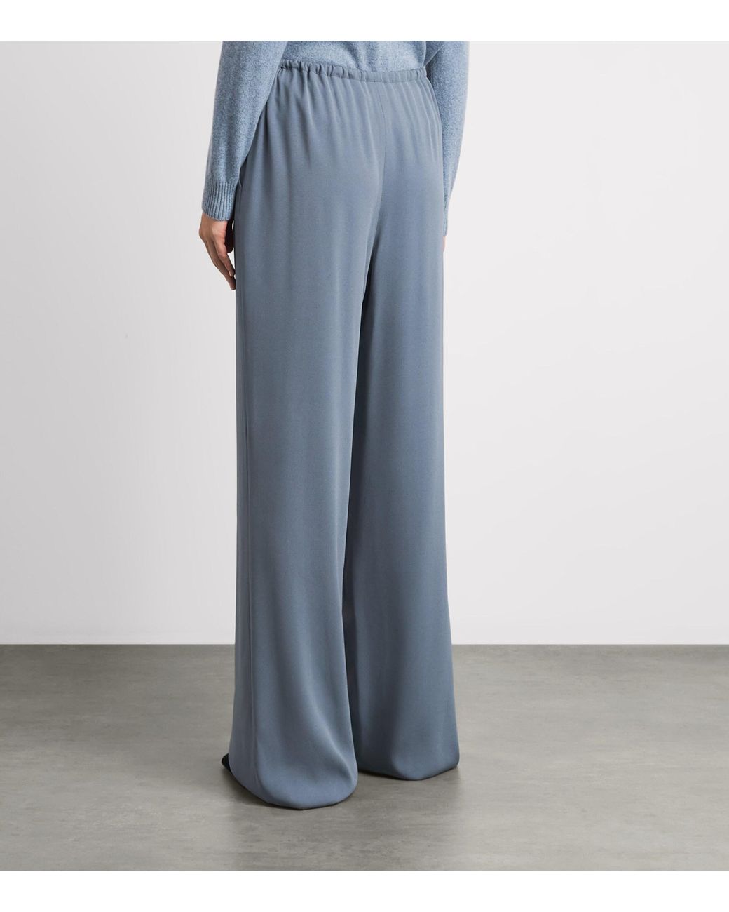 Agnona Blue Drawstring Wide-Leg Sweatpants