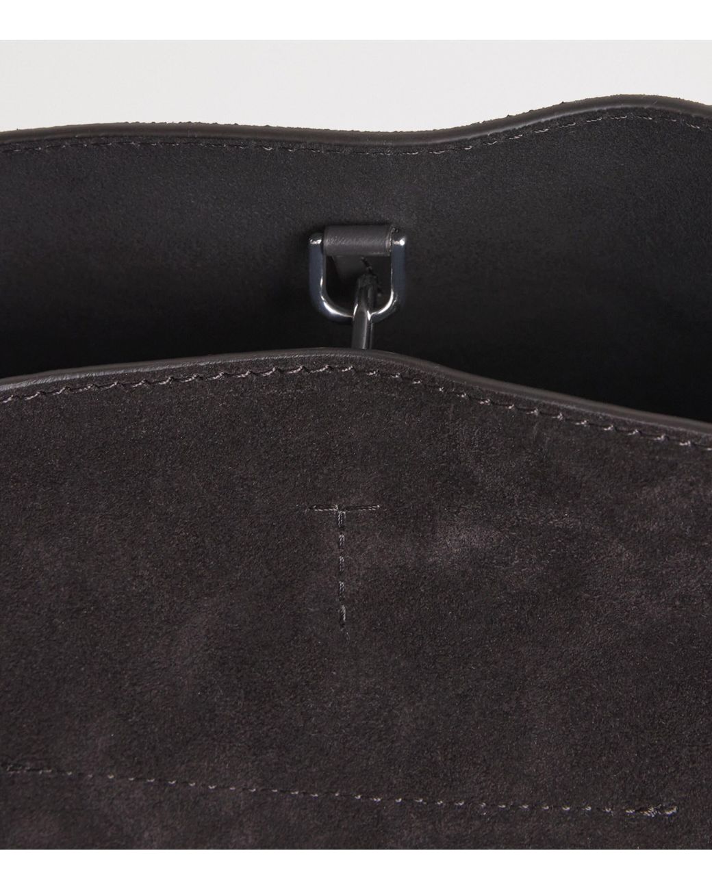 Totême Black Small Suede Belted Tote Bag
