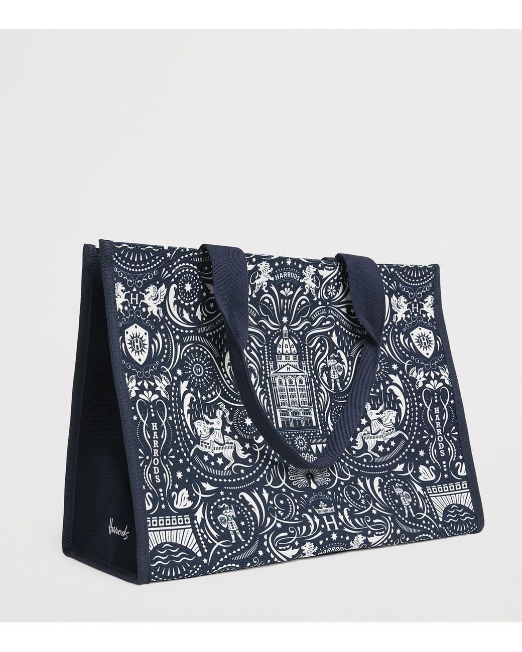 Harrods Blue Medium Knights Of Brompton Tote Bag