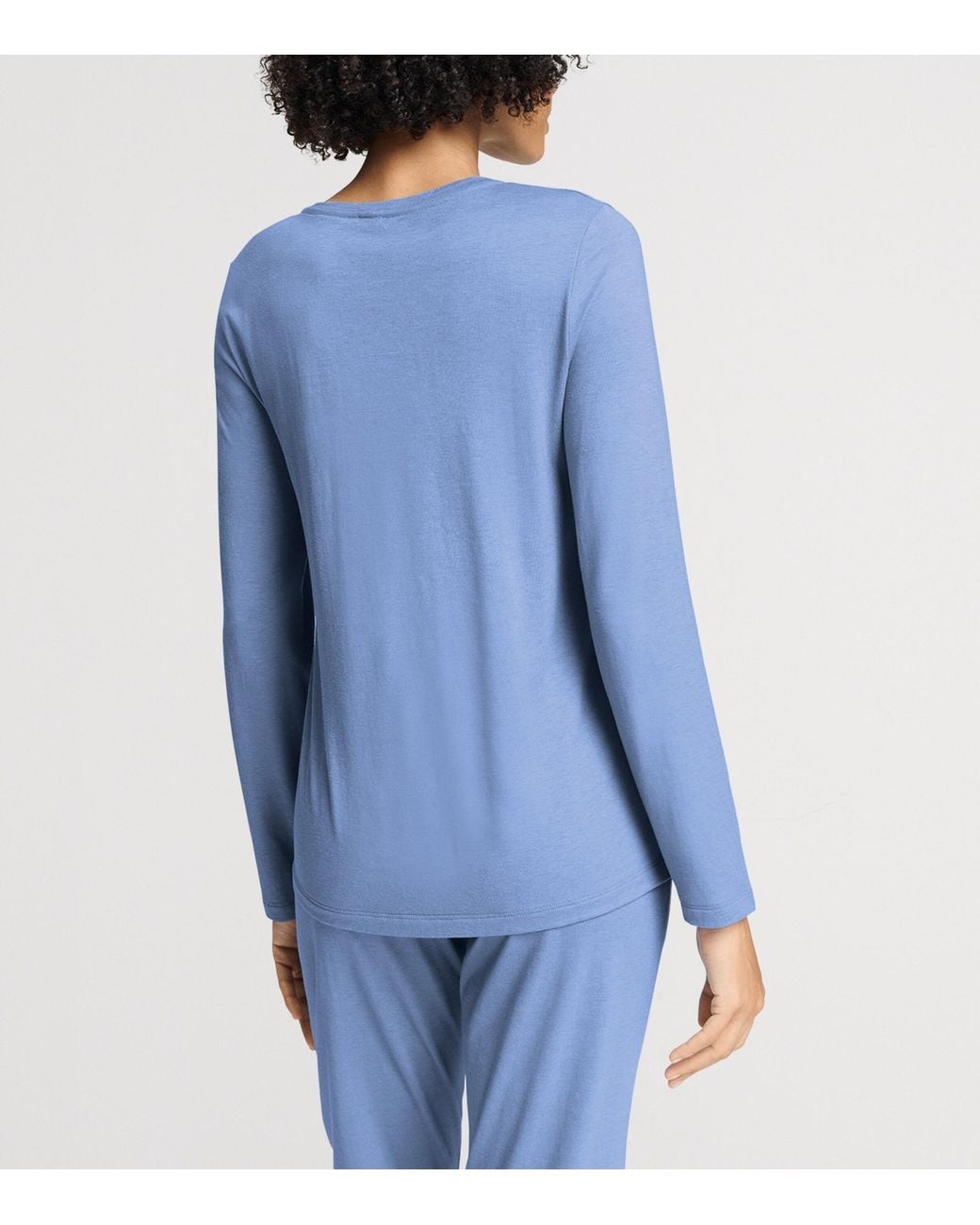 Hanro Blue Sleep & Lounge Long-Sleeve T-Shirt