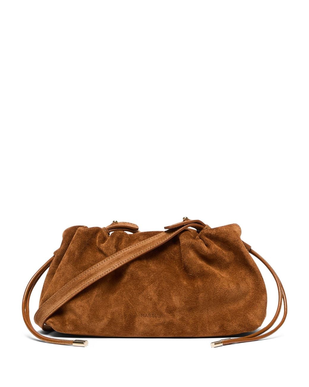 Marella Brown Suede Clutch Bag