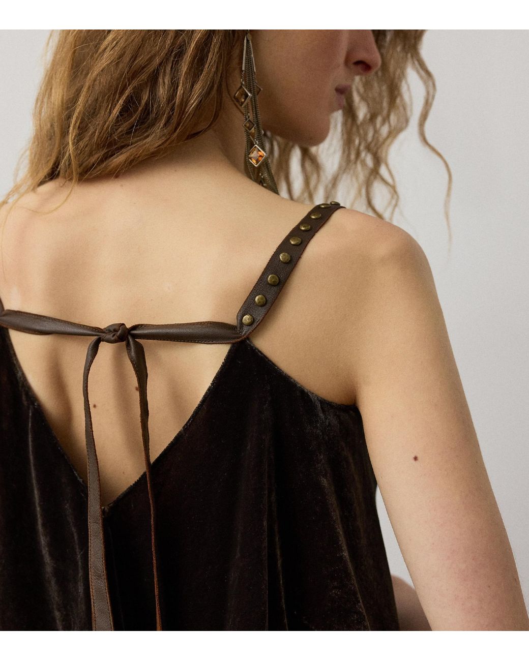 Ralph Lauren Black Velvet Asymmetrical Idina Top