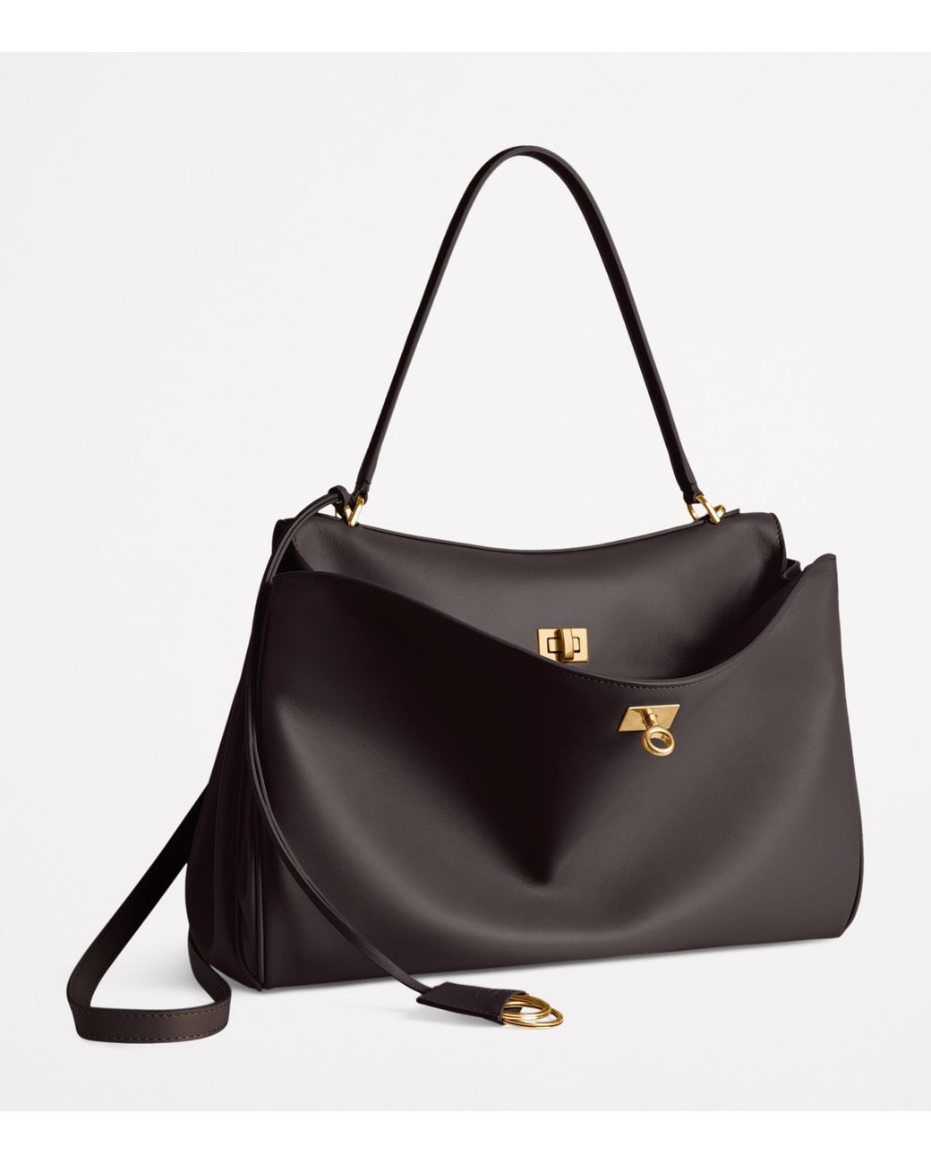 Balenciaga Black Medium Leather Rodeo Top-Handle Bag