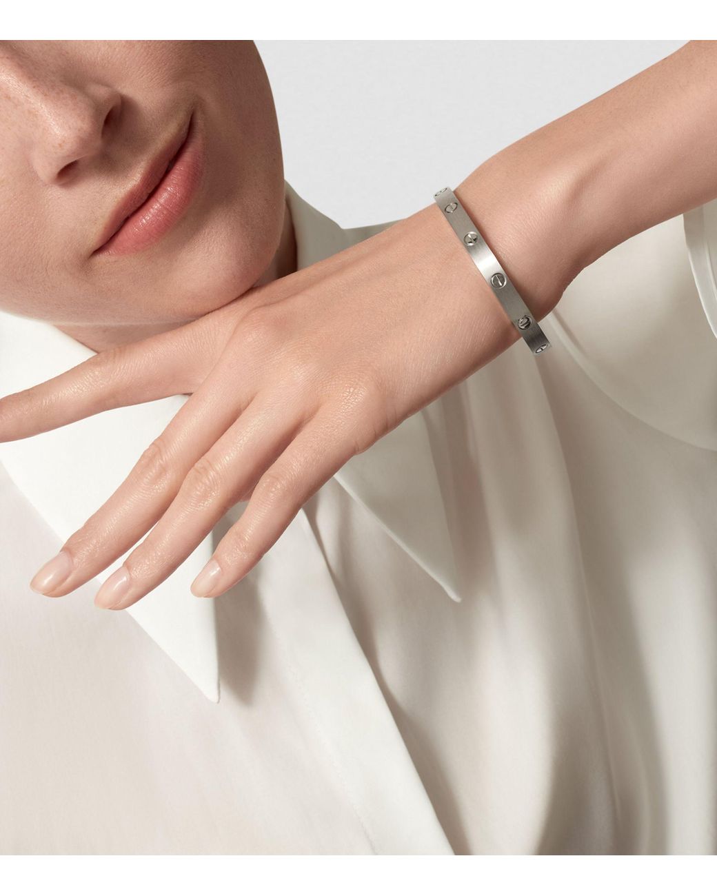 Cartier Brushed Love Bracelet in White Lyst