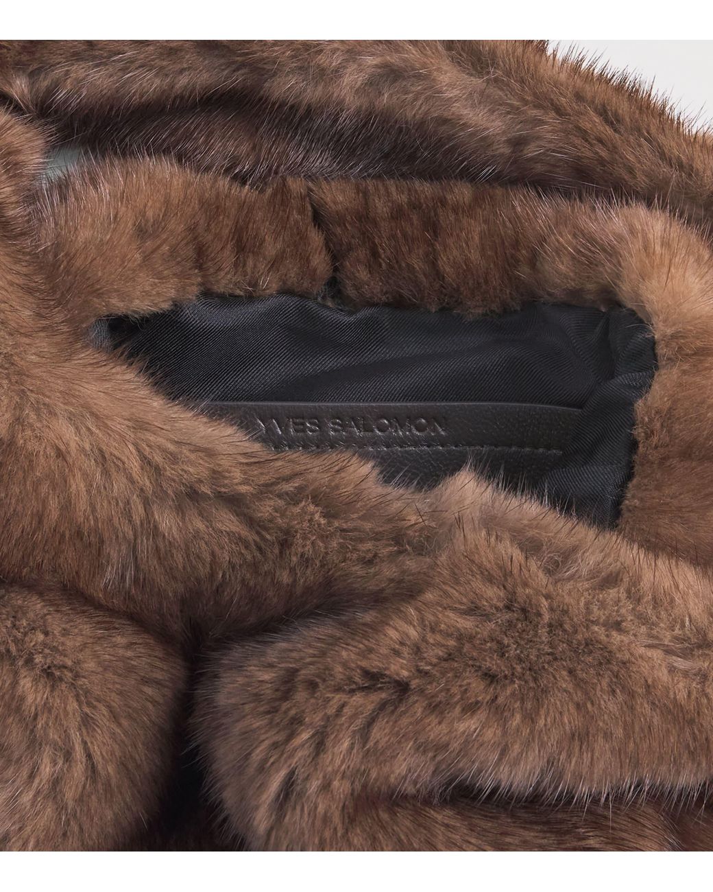 Yves Salomon Brown Mink Fur Shoulder Bag