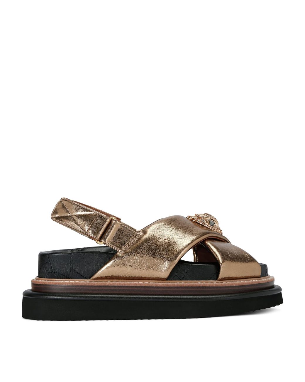 Kurt Geiger Brown Leather Orson Cross-Over Sandals