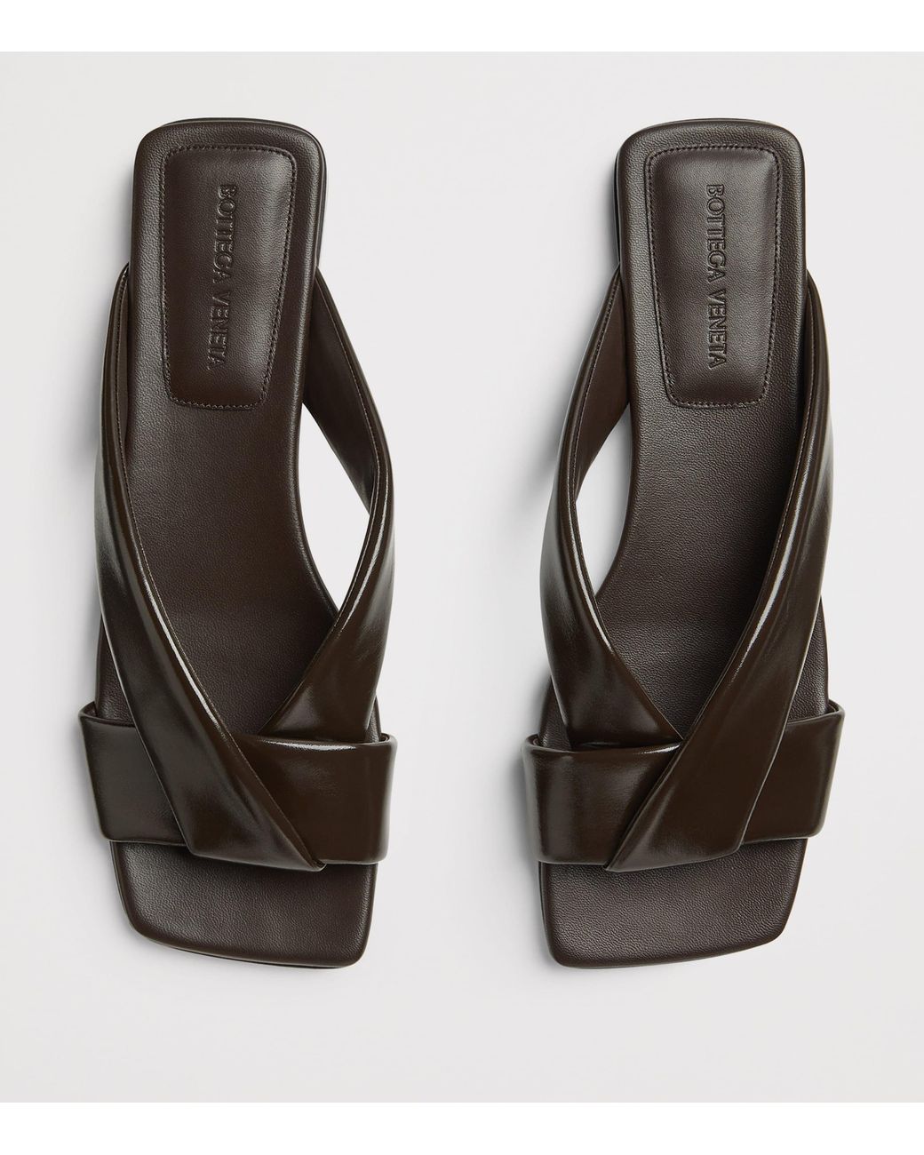 Bottega Veneta Brown Leather Riva Mules