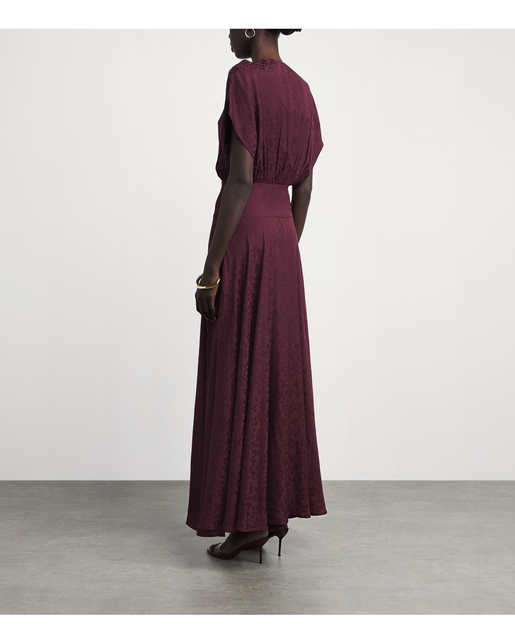Maje Purple Jacquard Maxi Dress