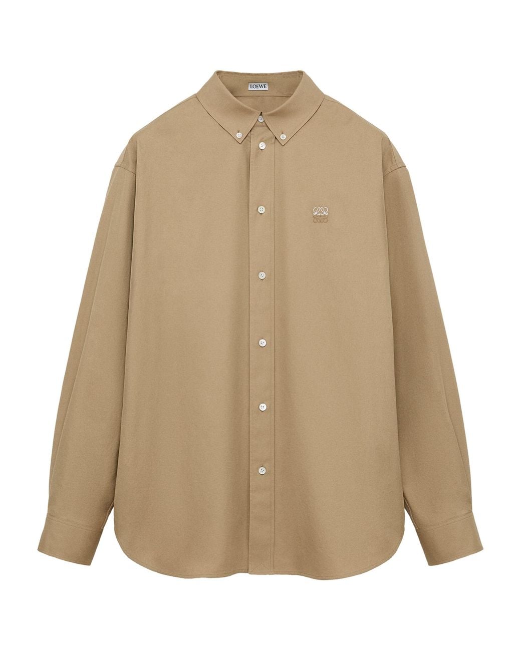 Loewe Natural Cotton Anagram Embroidered Shirt for men