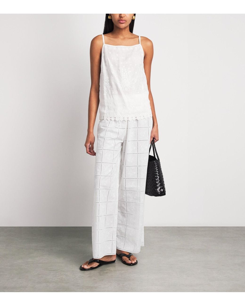 Faithfull The Brand White Broderie Anglaise Mora Trousers