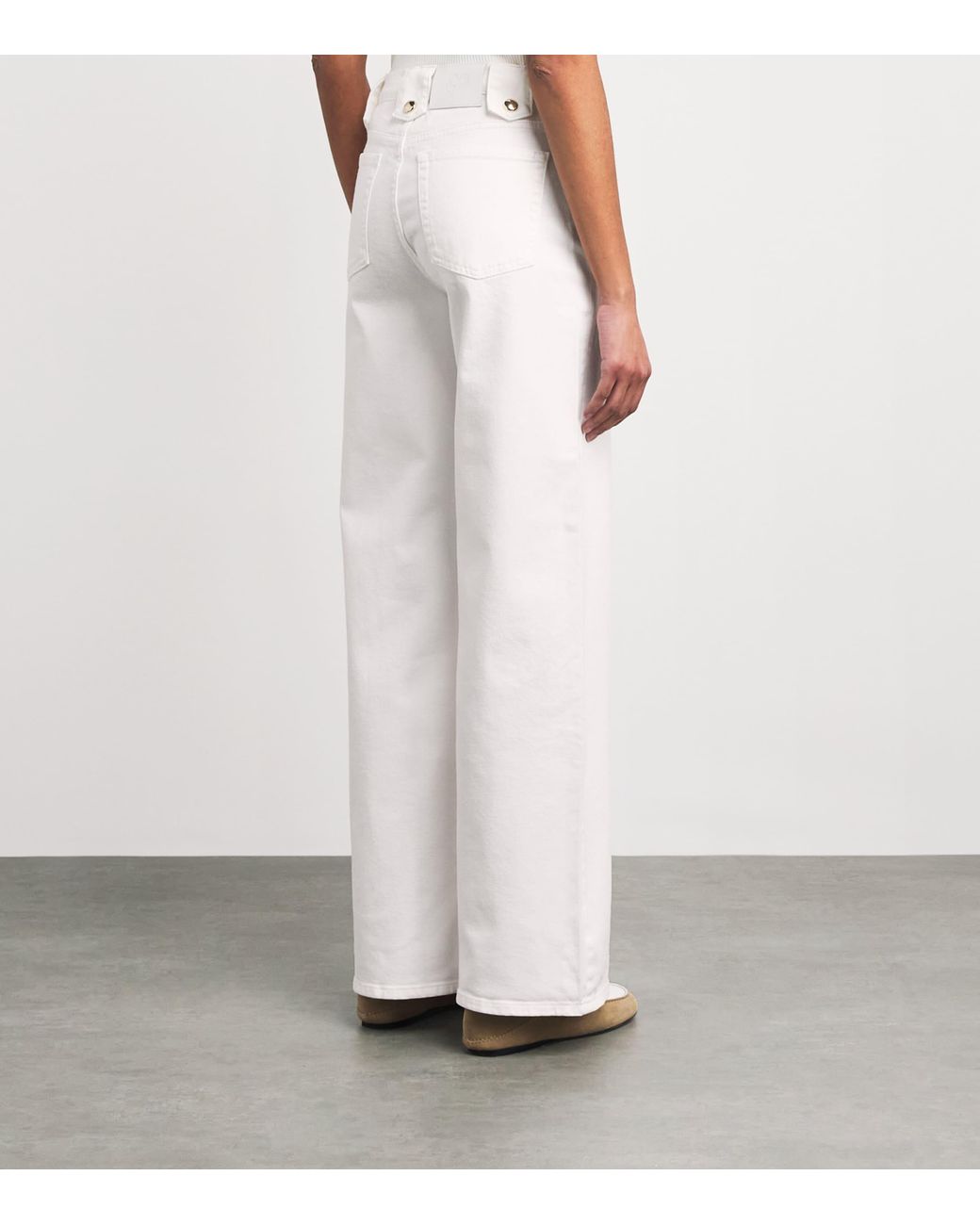 Maje White Stretch-Cotton Flare Jeans