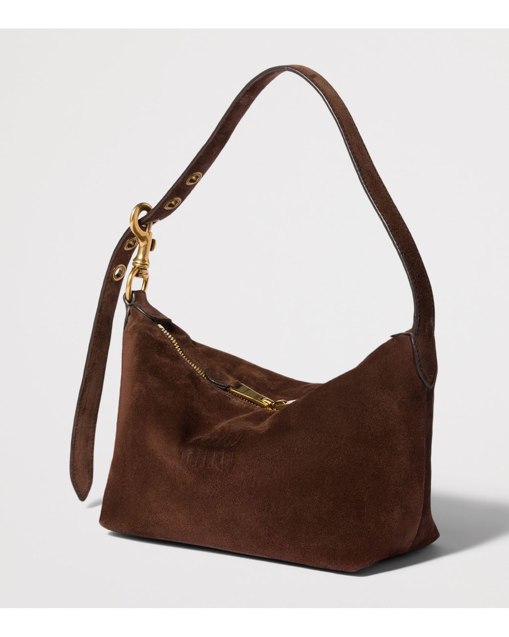 Miu Miu Brown Small Suede Spirit Shoulder Bag