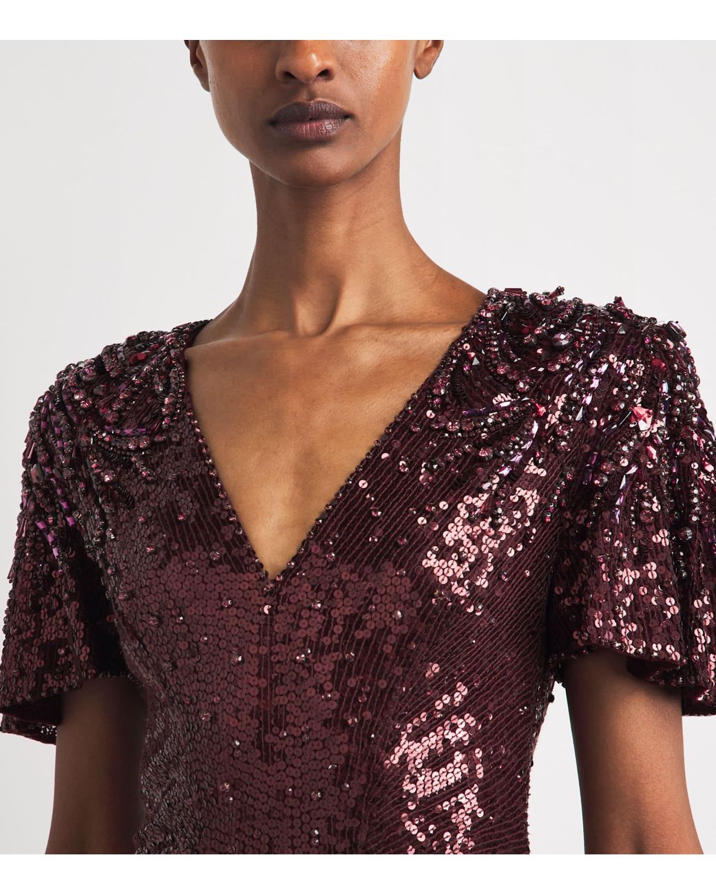 Jenny Packham Purple Sequinned Manon Gown