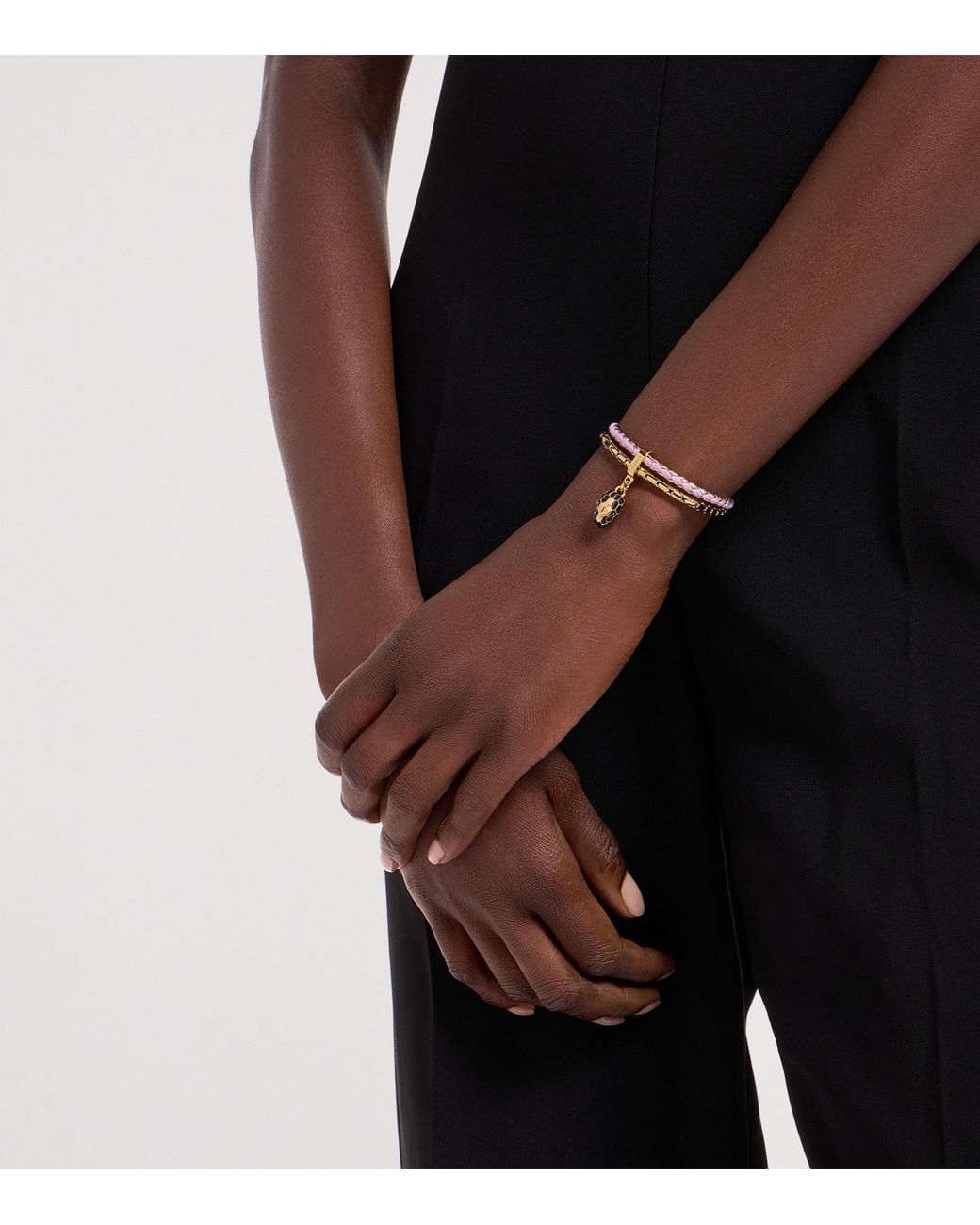 BVLGARI Metallic Extra Small Leather Serpenti Forever Bracelet