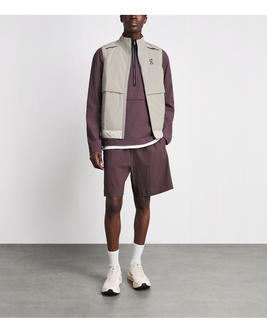 On Shoes White Weather Gilet for men