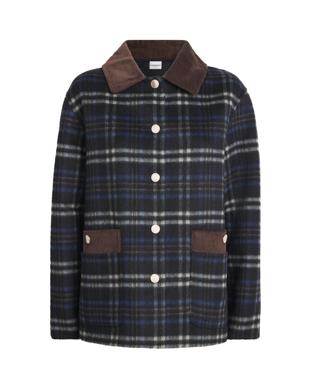 Claudie Pierlot Black Wool-Blend Check Jacket