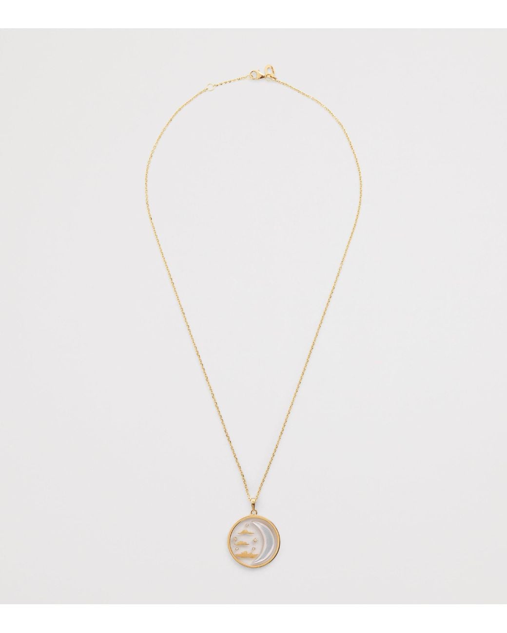 L'Atelier Nawbar Metallic Diamond And Pearl N*93 Wish Upon A Moon Necklace