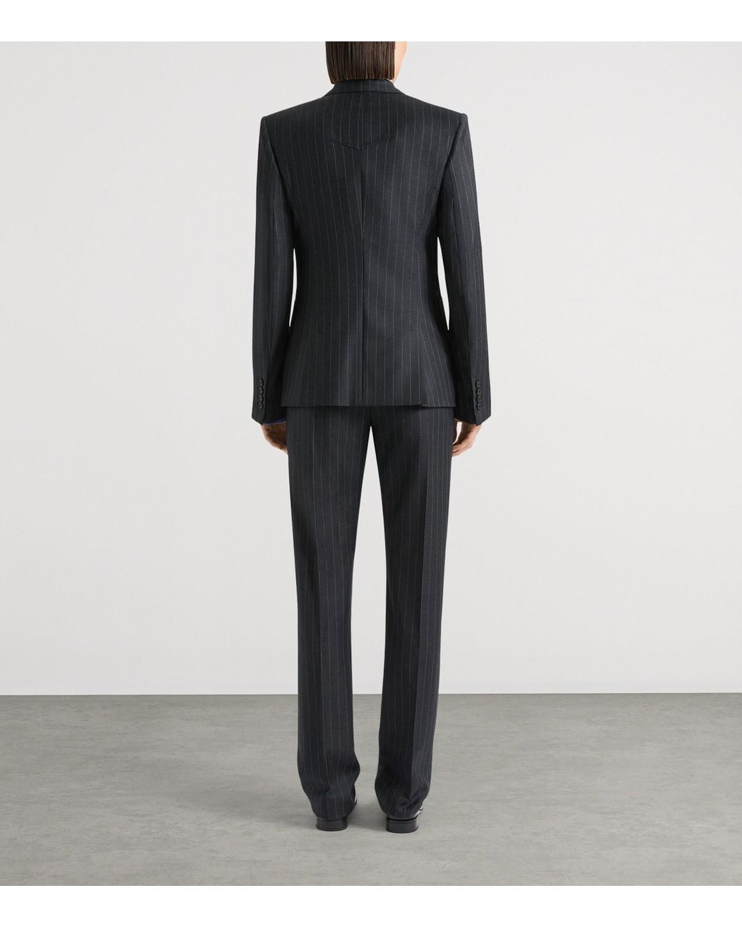 Givenchy Gray Wool Stripe Straight Trousers