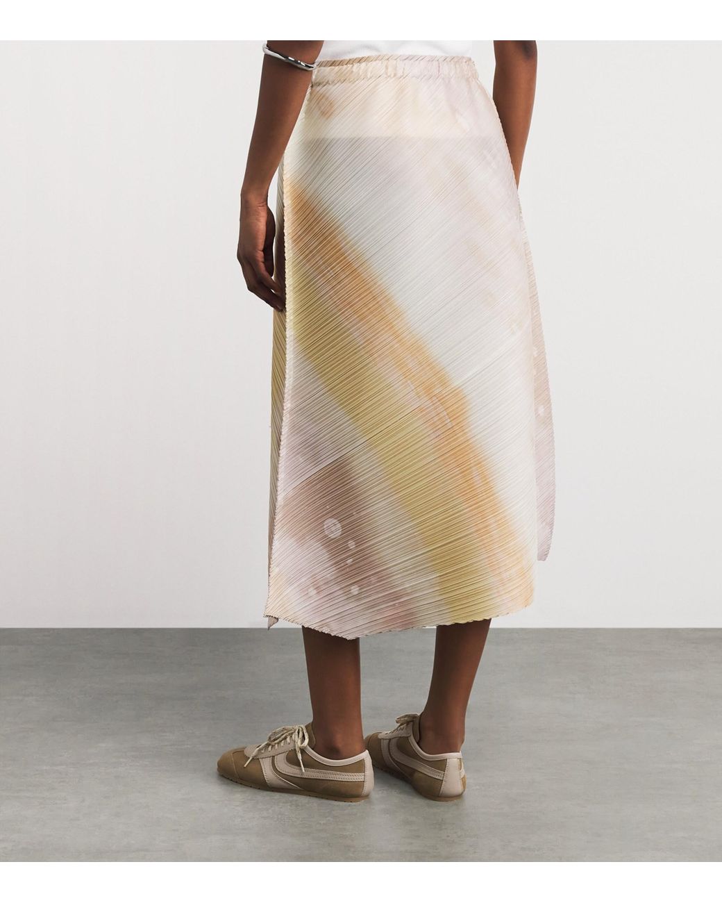 Pleats Please Issey Miyake Natural Sea Bubble Midi Skirt