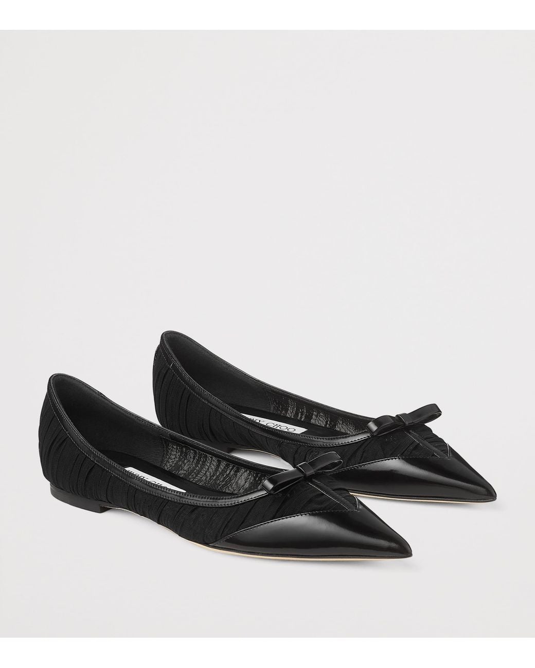 Jimmy Choo Black Love Tulle Flats