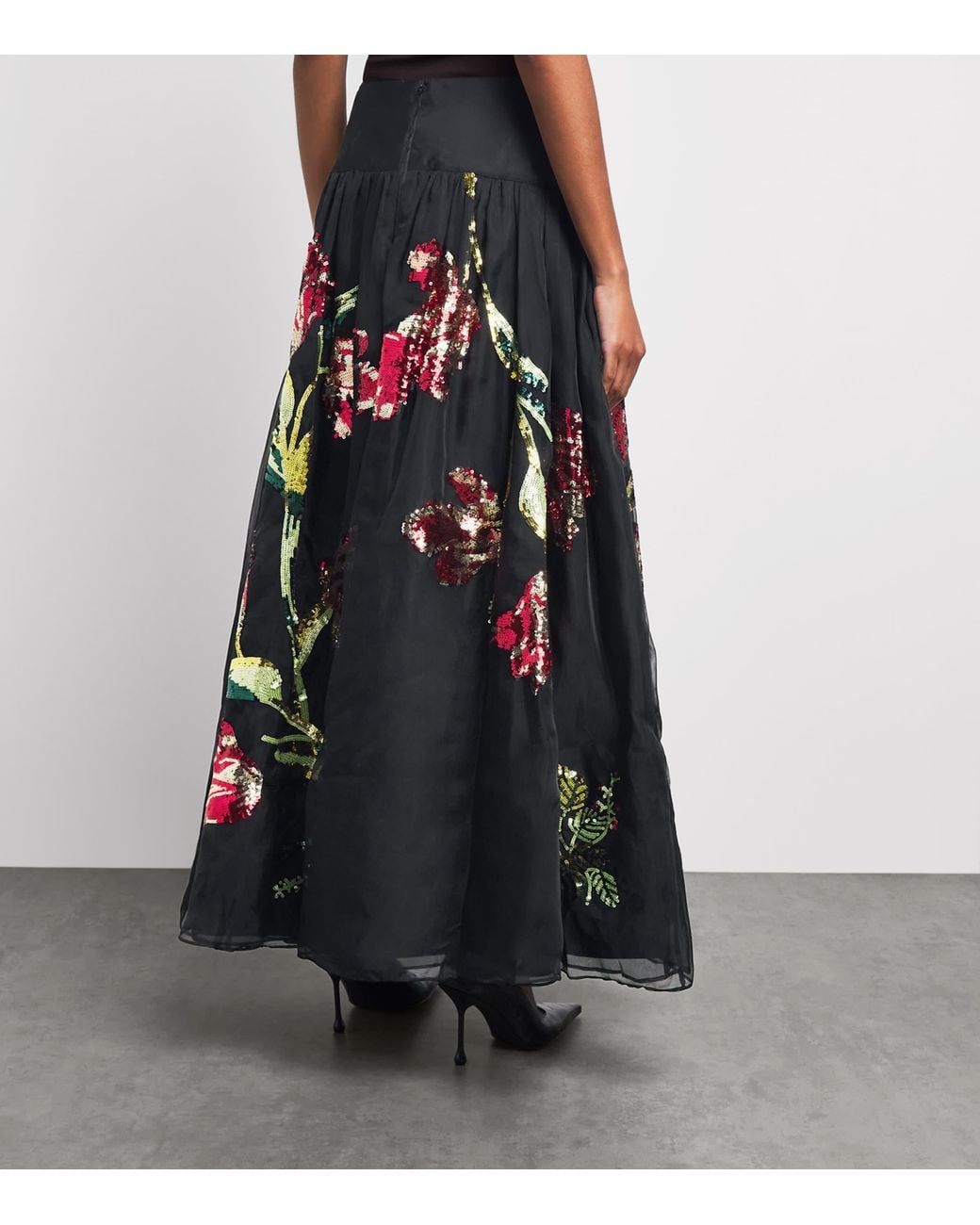 Alice + Olivia Blue Embellished Oriana Maxi Skirt