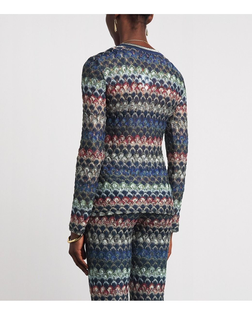 Missoni Blue Chevron Button Sweater