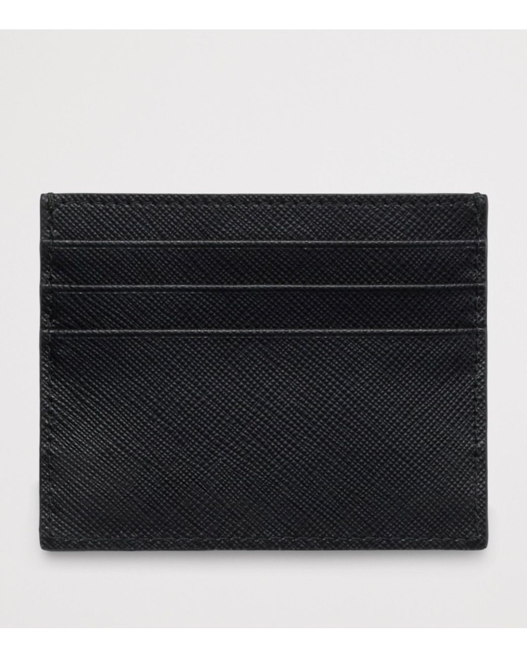 Prada Black Saffiano Leather Card Holder for men