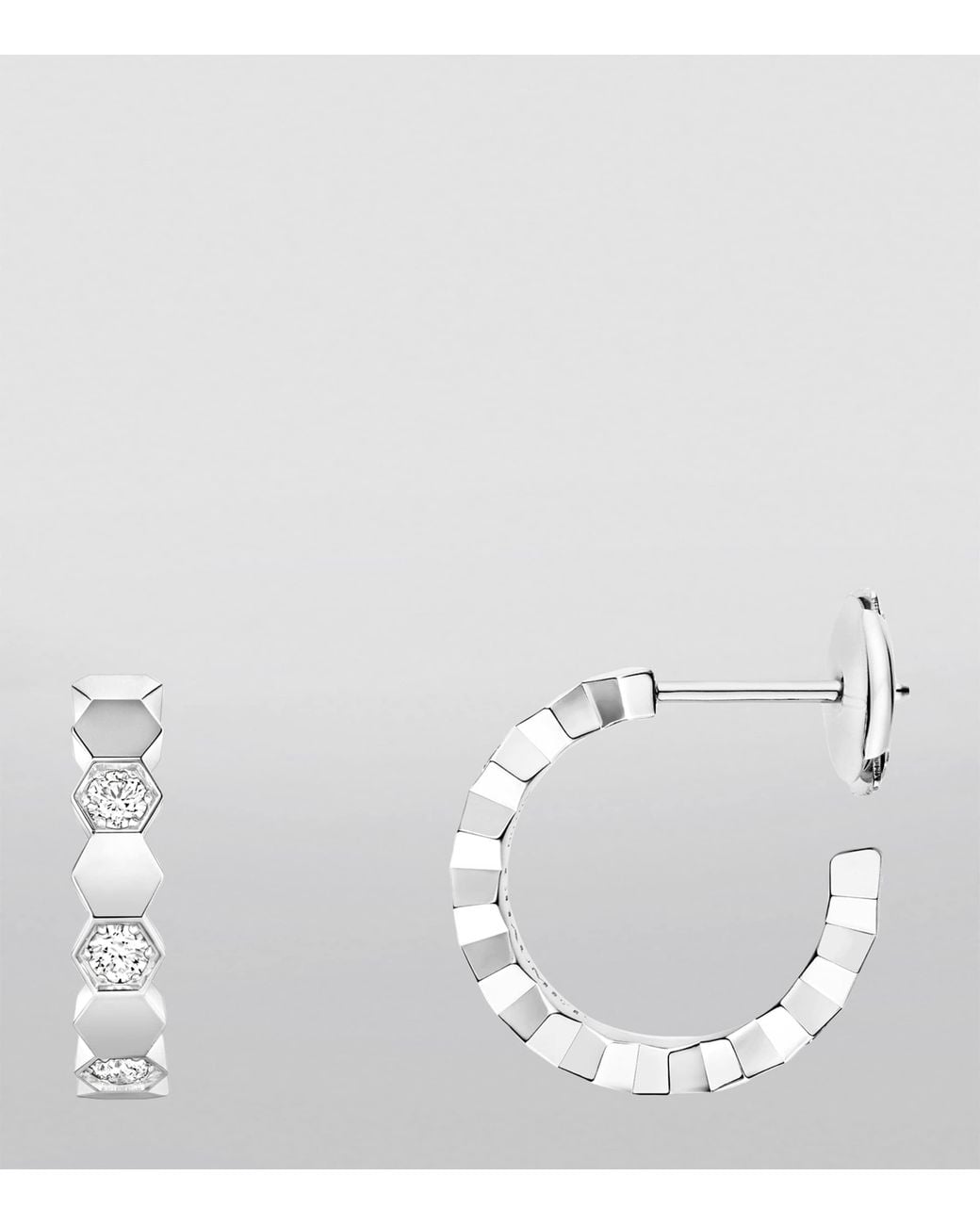 Chaumet White And Diamond Bee De Hoop Earrings