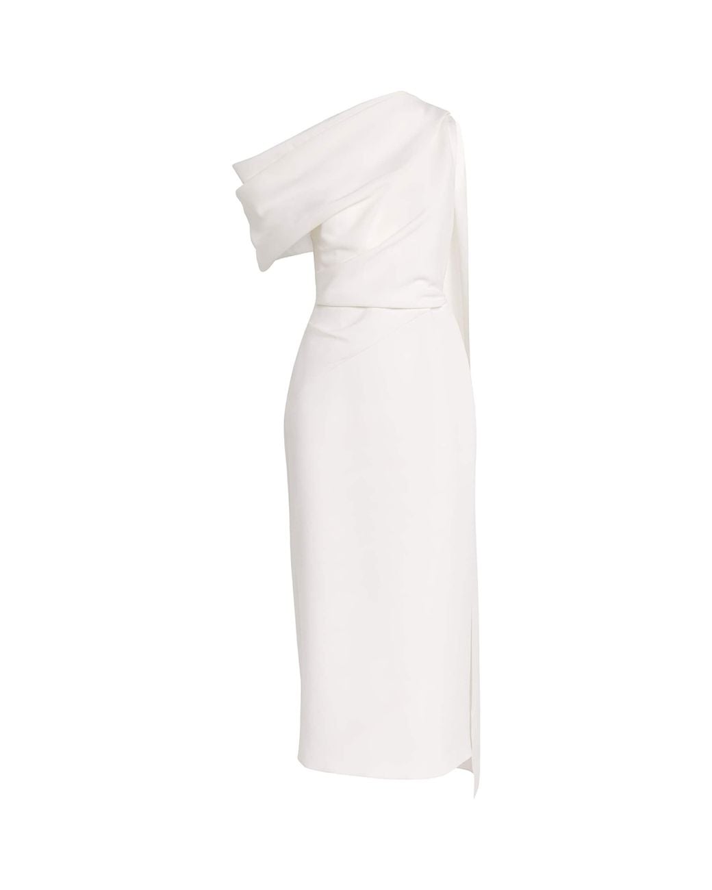 Roksanda White Crepe Draped Maite Maxi Dress