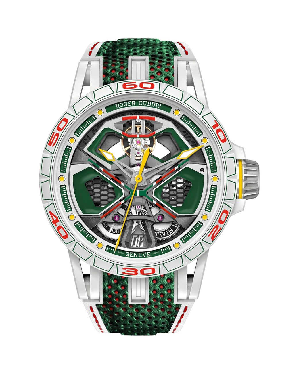 Roger Dubuis Green X Lamborghini Mcf Excalibur Spider Huracán Watch