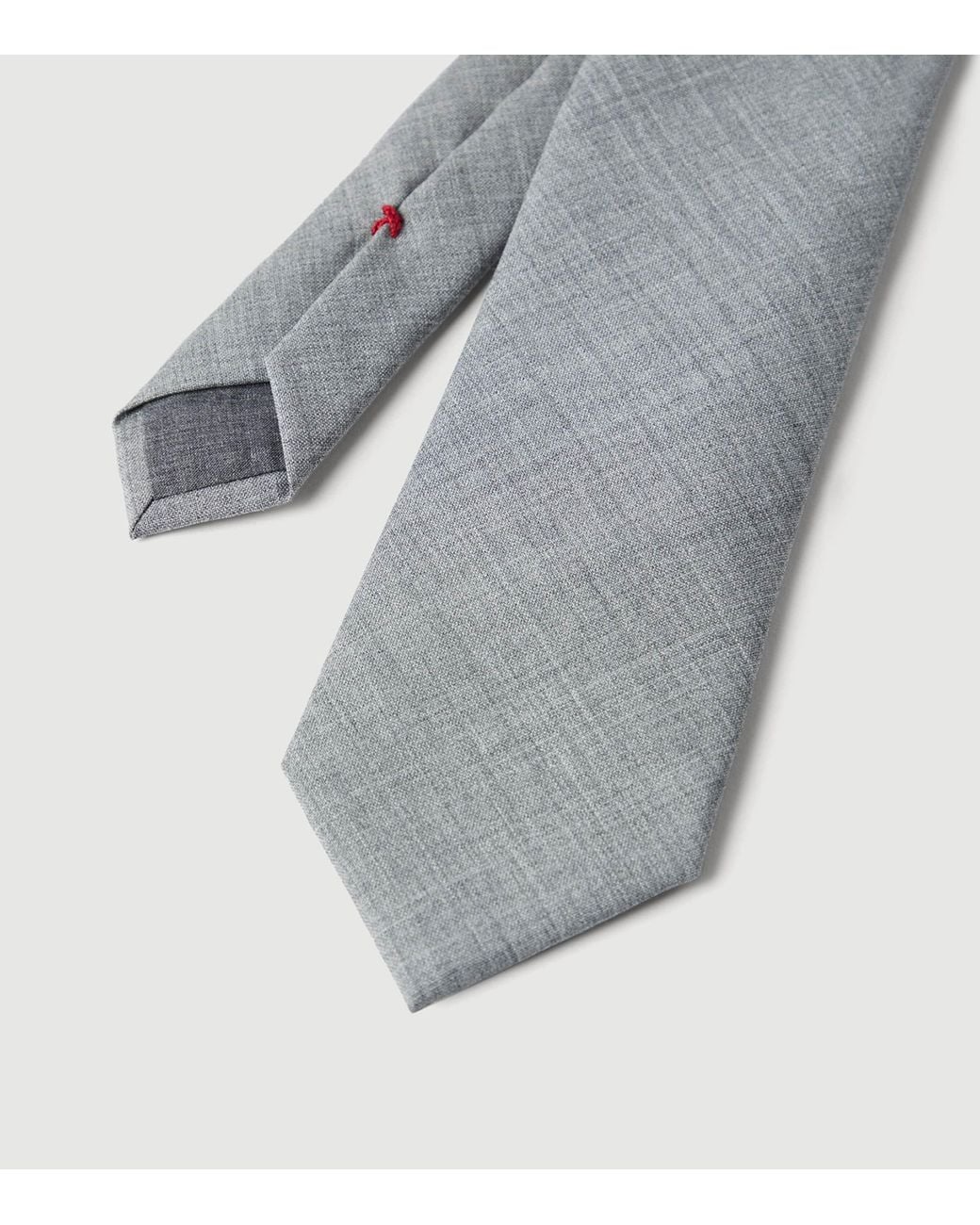 Brunello Cucinelli Gray Virgin Wool Tie for men