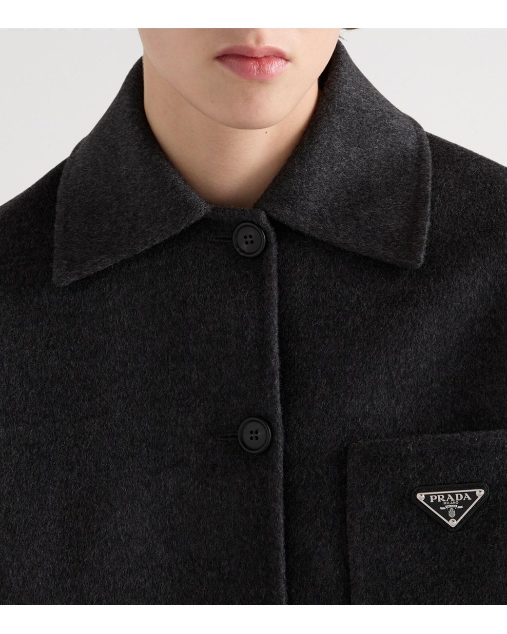 Prada Black Wool-Cashmere Oversized Shirt