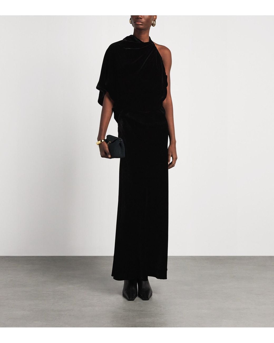 Rohe Black Velvet Draped Open-Back Top