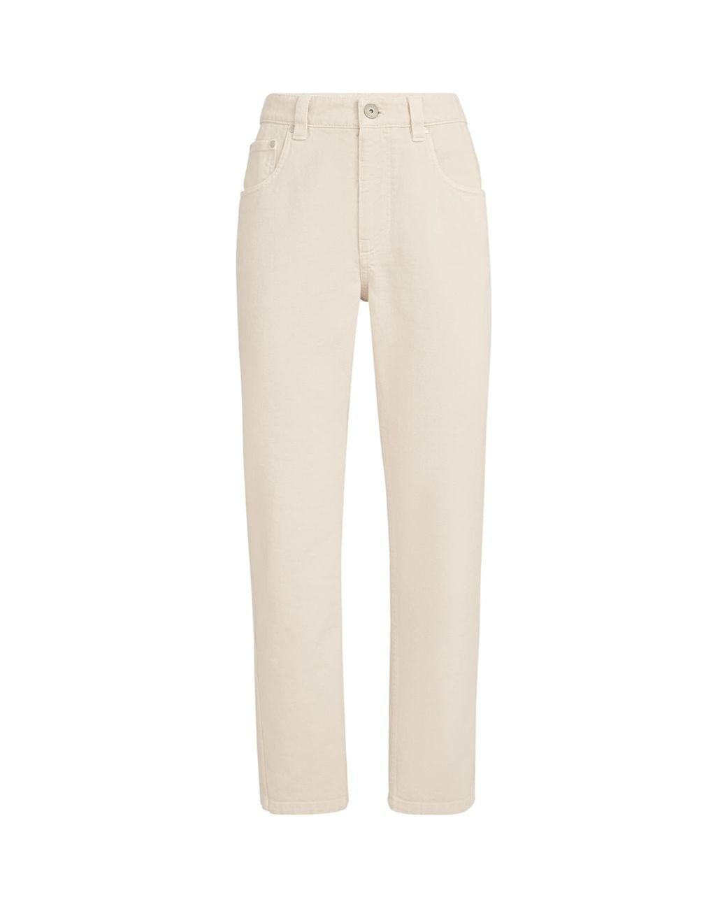 Brunello Cucinelli Natural Garment-Dyed Straight Jeans
