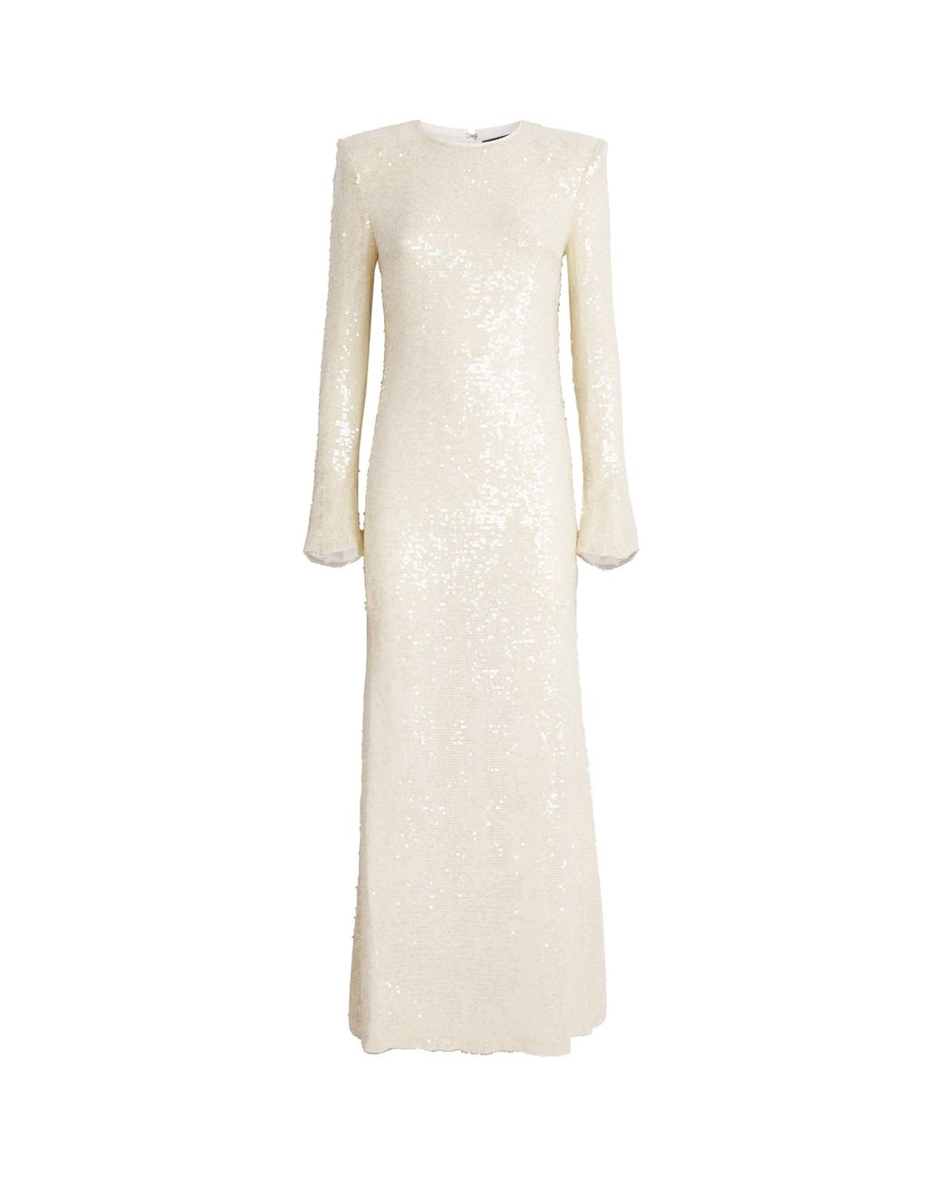 LAPOINTE Natural Sequin Flared-Sleeve Maxi Dress