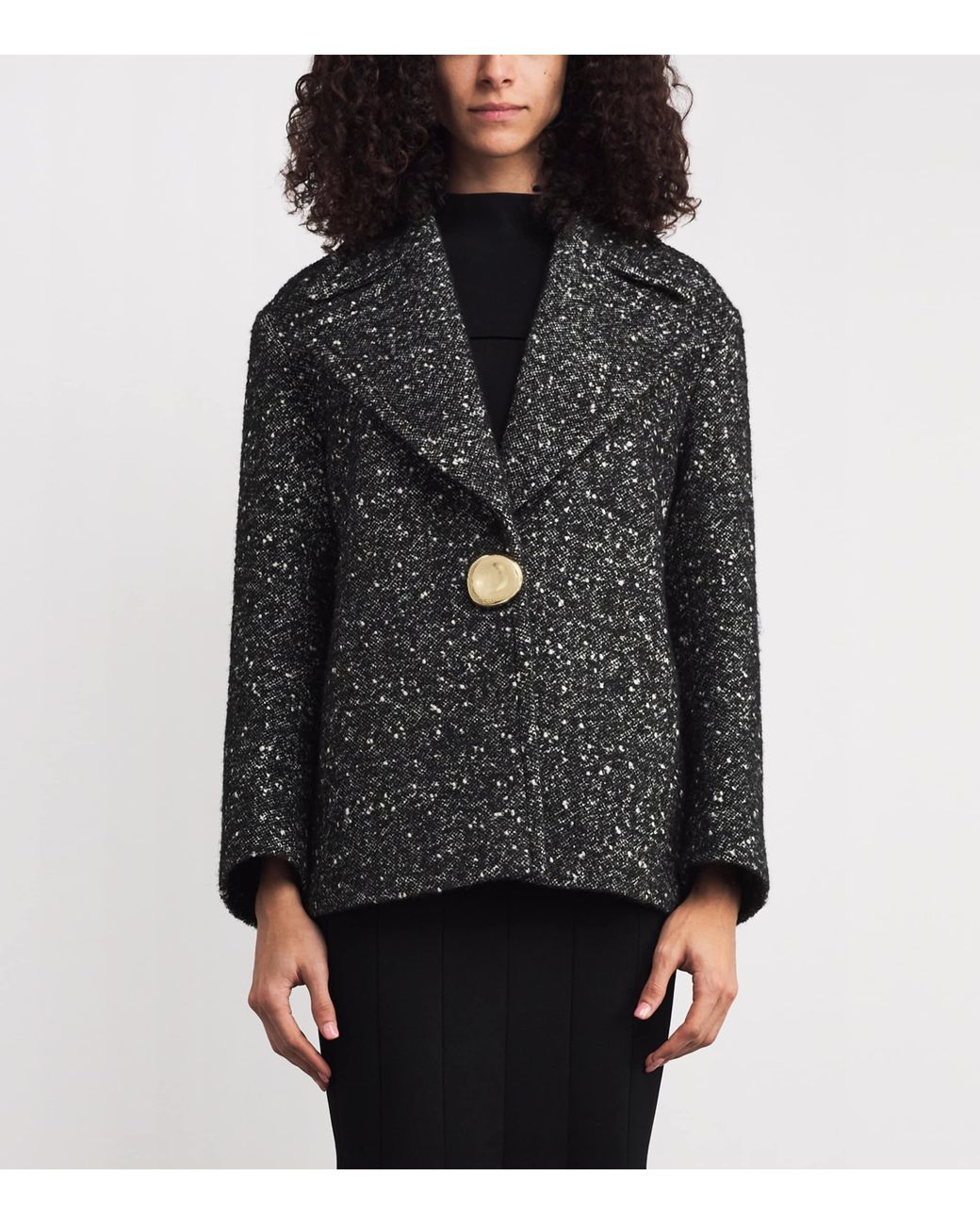 Joseph Black Wool Tweed Donegal Agar Coat