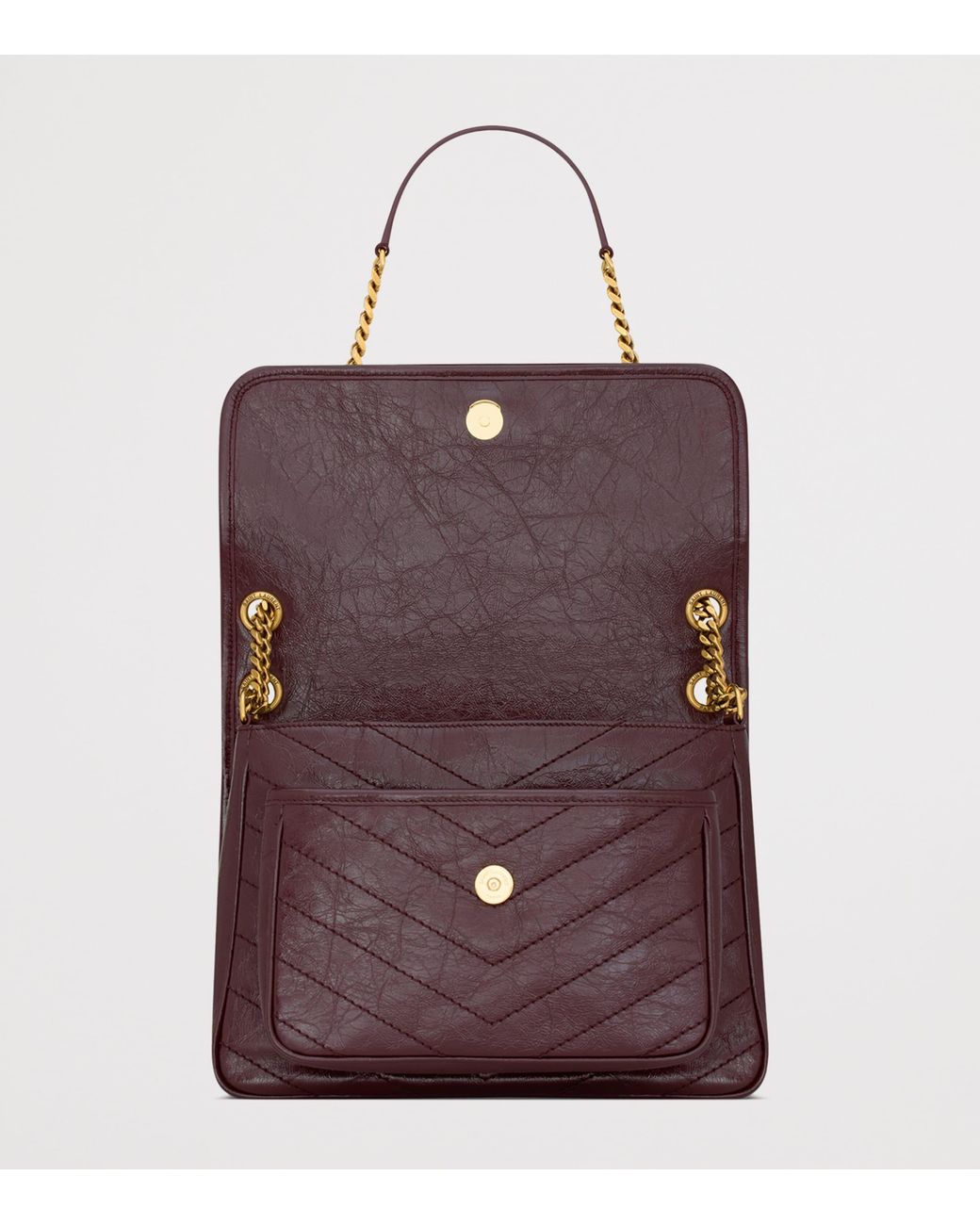Saint Laurent Purple Medium Leather Niki Shoulder Bag