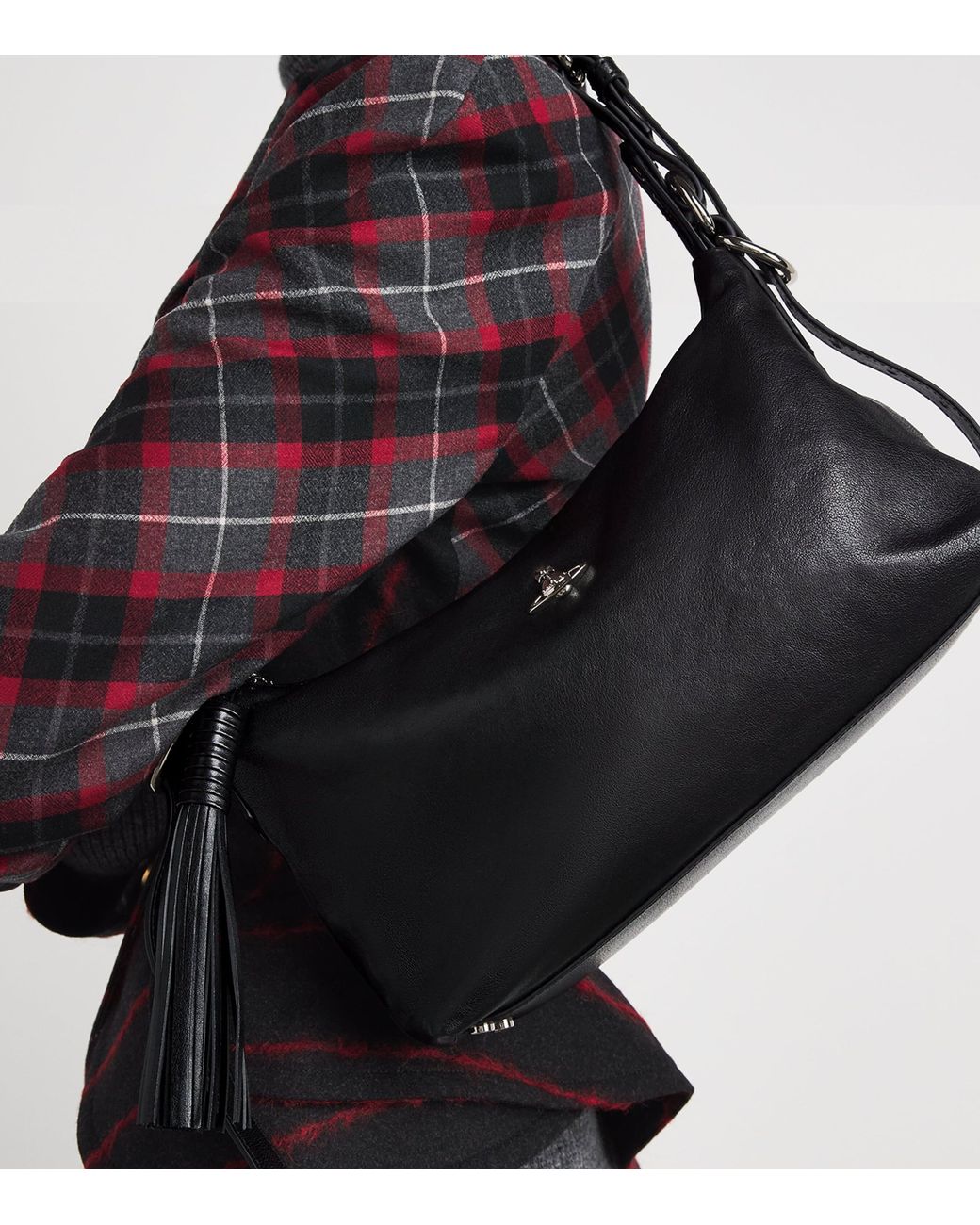 Vivienne Westwood Black Leather Emma Shoulder Bag