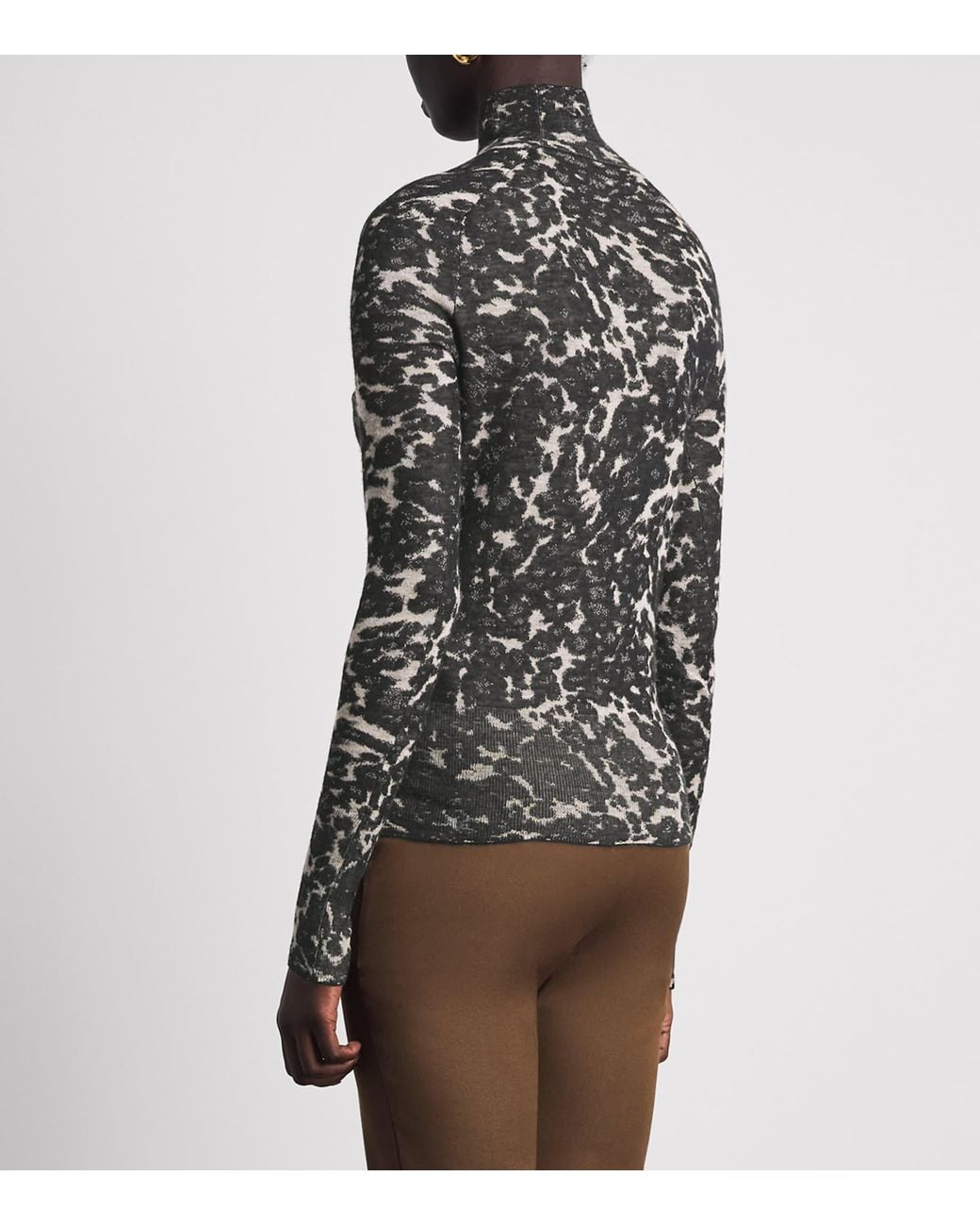 Joseph Black Cashmere Jacquard Cashair Yasmin Sweater