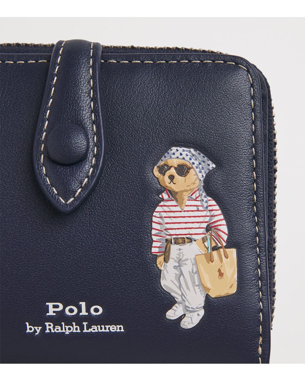 Polo Ralph Lauren Blue Small Leather Polo Bear Wallet