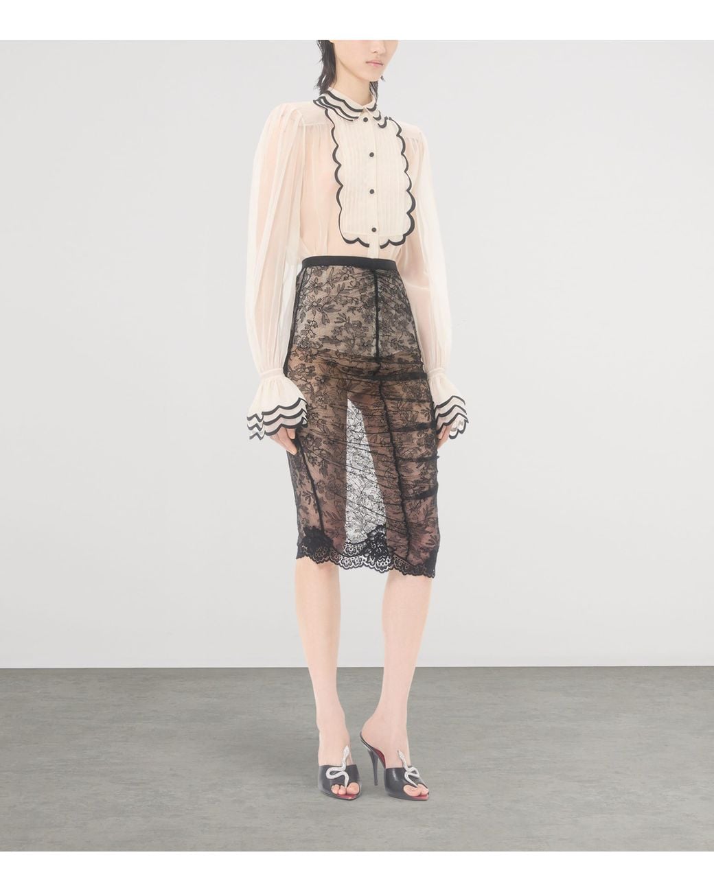 Valentino White Silk Embroidered Shirt